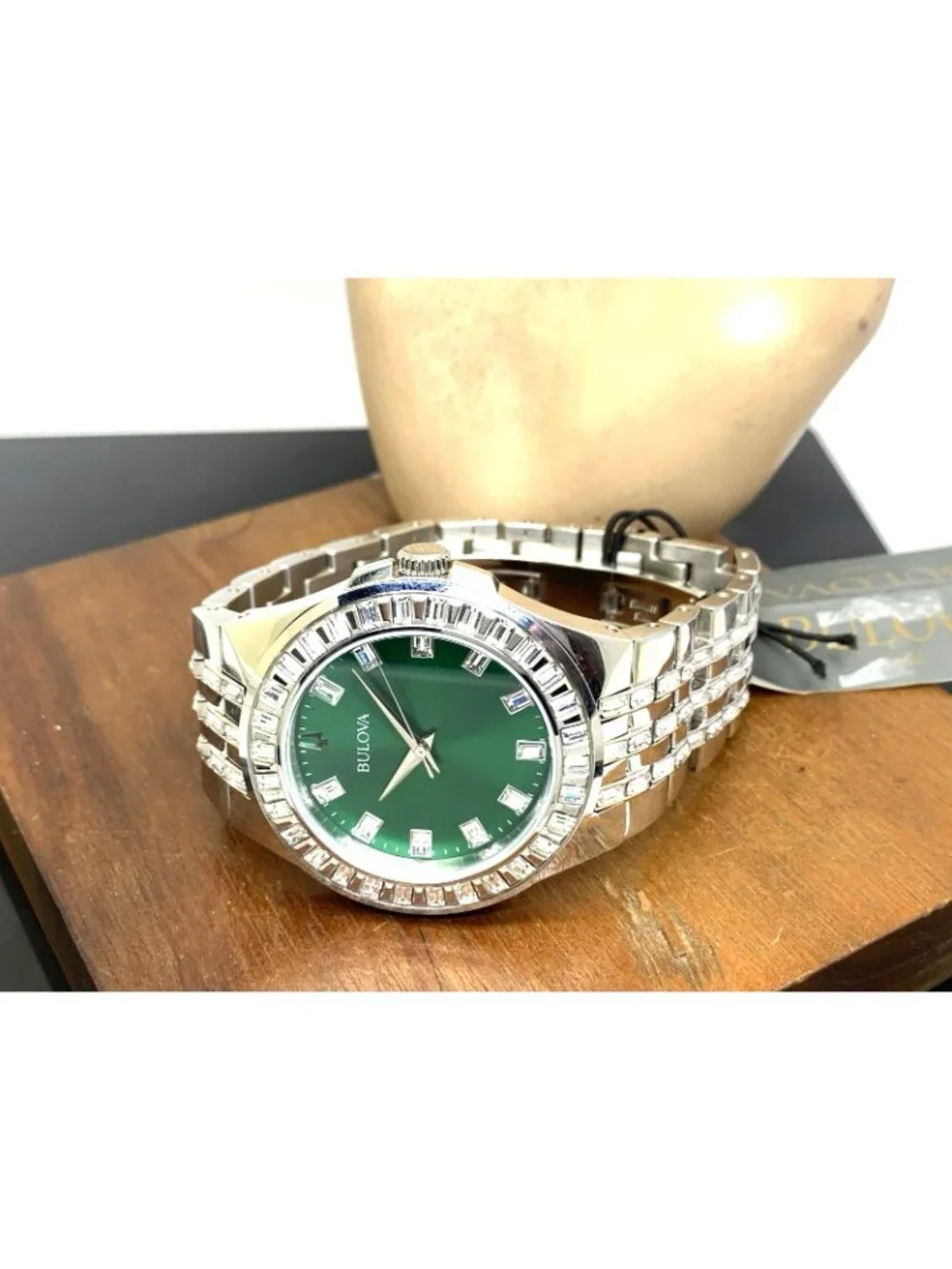 Bulova Men's Watch 96A253 Phantom Quartz Green Dial Steel Crystal Accent 42mm